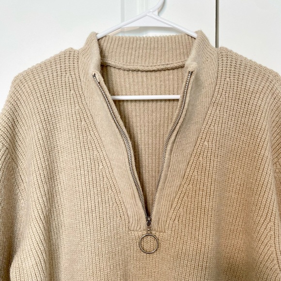 Rib Knit Quarter Zip Pullover - Picture 3 of 6